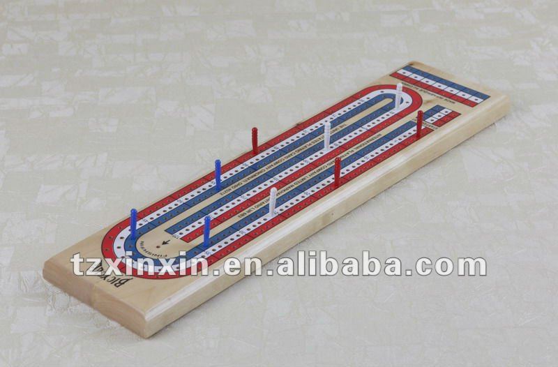 木製クリベッジボードが付いているゲームの付いている3色プラスチックペグ問屋・仕入れ・卸・卸売り