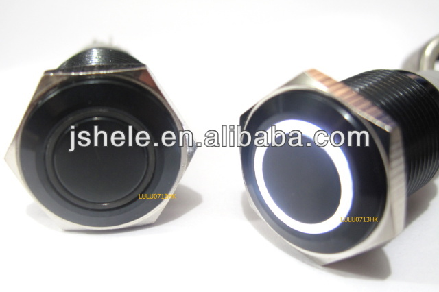 ブラックメタルスイッチ16mm12vhightのヘッドのプッシュボタン* blue*ラッチングledエンジェルアイ問屋・仕入れ・卸・卸売り