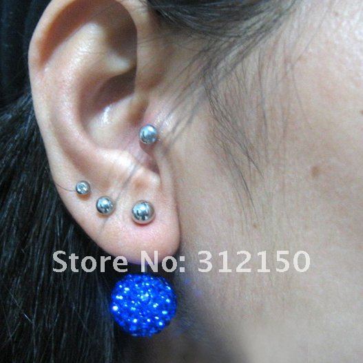 small ball:5mm. also can be used as ear nail, navel ring eyebrow nails milk