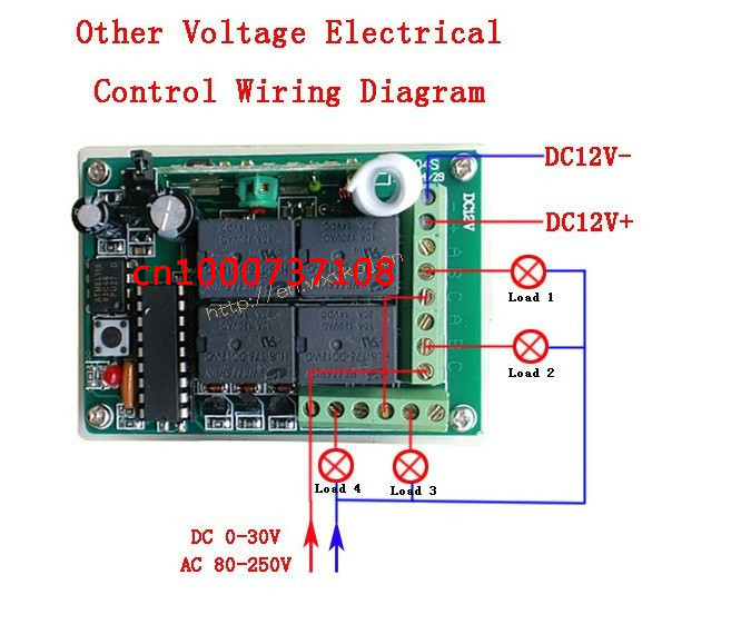 Купить 12V 4-канальный rf пульта дистанционного управления ...