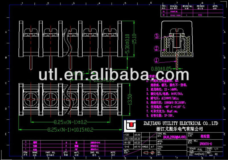 Utlbu8.255- hpcbボードにクロス4極端子台仕入れ・メーカー・工場