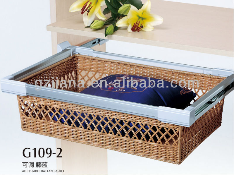 Sliding Plastic Rattan Storage Basket For Wardrobe Buy Plastic