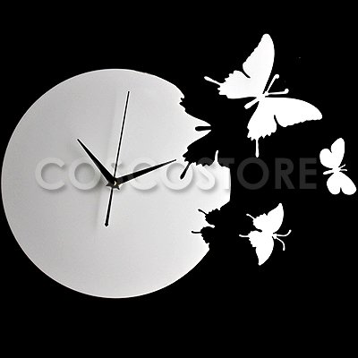 Butterfly Decorations on Butterfly Time Fly Wall Clock Diy Art Home Decor White Free Shipping