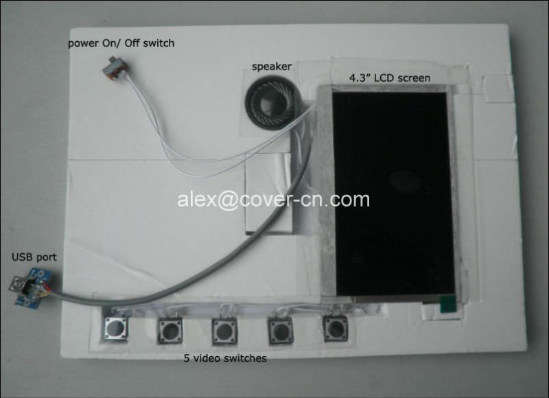 1 4.3-inch video card ic photo-mounted with cardboard