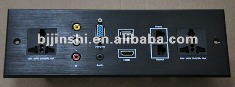 (wp301) usb+hdmi+av+vga+rj45+rj11+acパワーアルミウォールソケット問屋・仕入れ・卸・卸売り