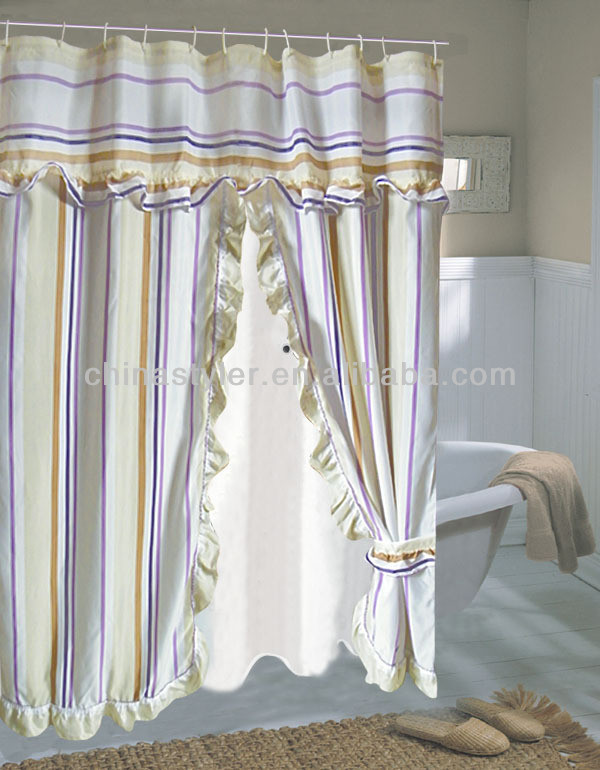 Double Swag Shower Curtains With Valance Double Swag Shower Curtai