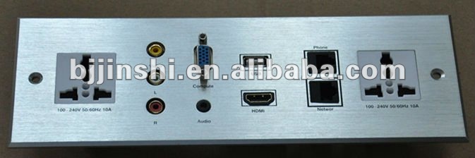 (wp301) usb+hdmi+av+vga+rj45+rj11+acパワーアルミウォールソケット問屋・仕入れ・卸・卸売り