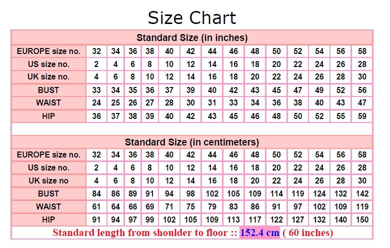 Waist Beads Size Chart
