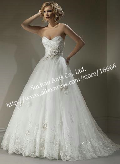 Fashion Sweetheart Neckline Princess Bridal Wedding Dresses