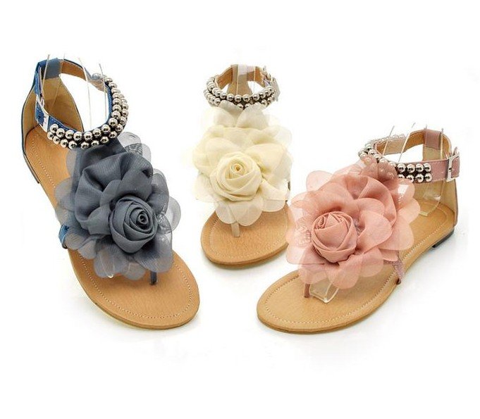 ... Sandals for Lady flat sandals  Blue,Pink,White-in Sandals from Shoes