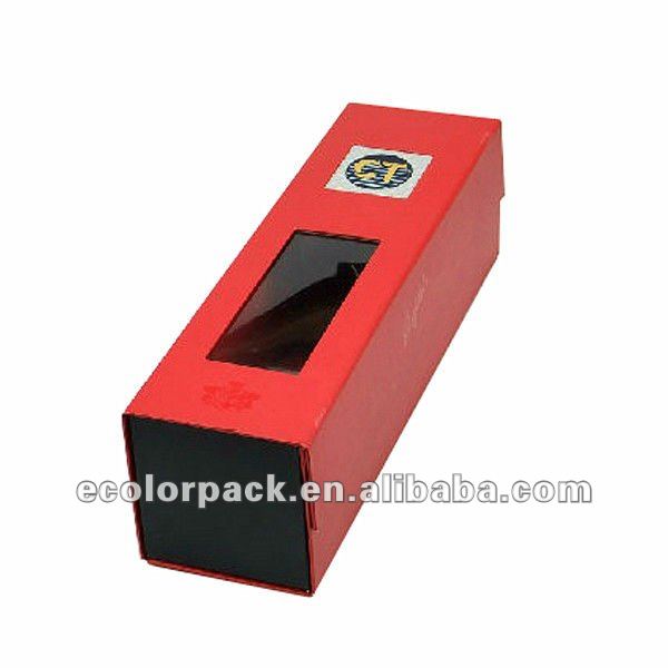 single bottle red wine box with PVC window custom wine packaging box