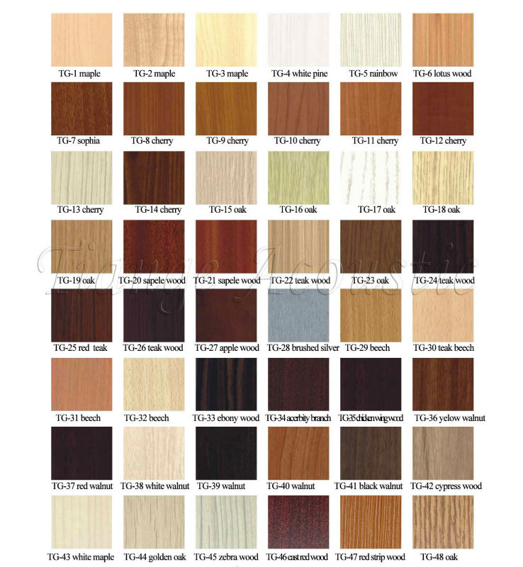Wood Veneer Color Chart