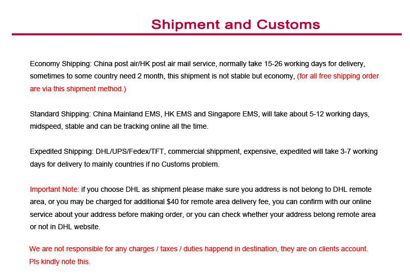 shipping and custom