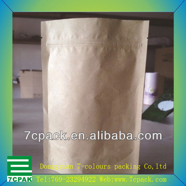 small Brown kraft paper packing bags & paper stand up ziplock tea bag & Handcraft paper tea packing bags