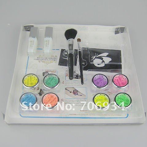 Wholesale glitter tattoo kit 8 Colors Supply Kit Body Painting Tattoo Deluxe Kit Body Art Kit Fluorescent Panting Kit FBK8
