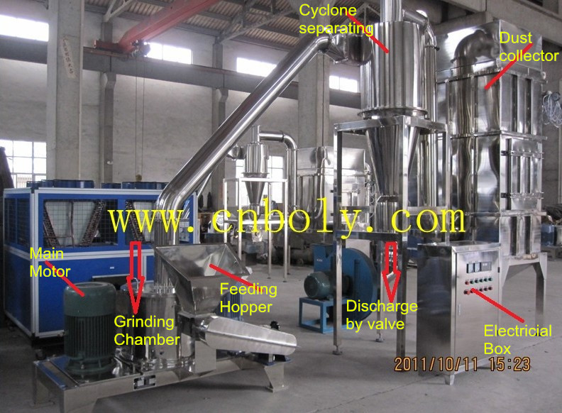 Cocoa bean pulverizer for powder