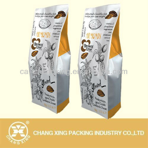 Gold foil color printing empty tea bag with degassing valve