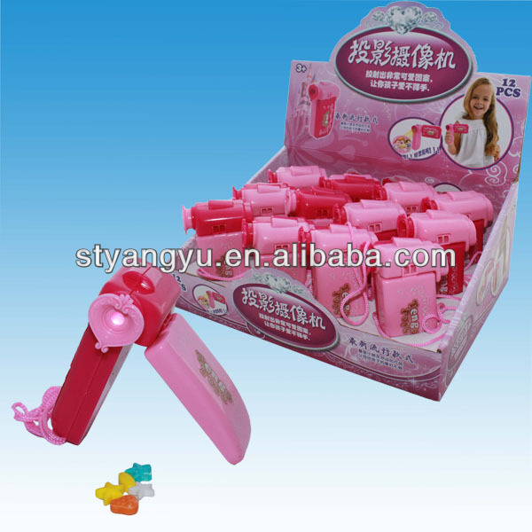 2014 NEW Projection Lighting Toy DV Camera with Candy/Funny Toy Candy