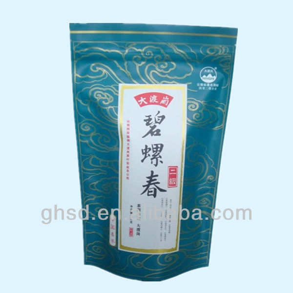 empty tea bag / ziplock tea bags / zipper bag for green tea packaging