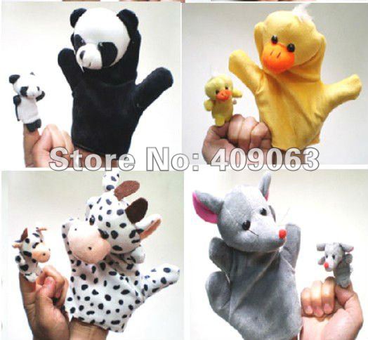 10 set (1 pcs big puppet+1pcs small puppet) cartoon animal plush soft baby finger hand puppet toy doll free shipping 10 set (1 pcs big puppet+1pcs small puppet) cartoon animal plush soft baby finger hand puppet toy doll free shipping
