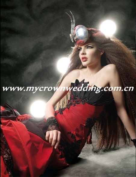 Wholesale black red and white wedding dresses fishtail wedding dress