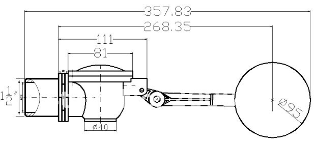 2x of LD Float Valve 1-1/2” inch Threaded PVC body PP ball Steel parts for Tanks 