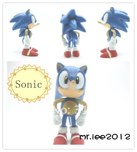Wholesell/Retail 2012 Free Shipping FS Sonic the Hedgehog Mini Figures Collectibles 6pcs Loose for Children's Day Cute Gift/Toy