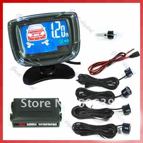 Car LCD 4 Reverse Parking Sensors Backup Radar Kit TB