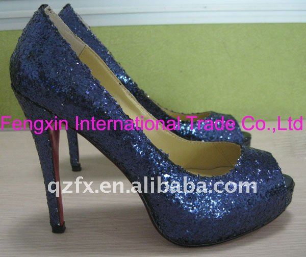 Navy blue glitter wedding shoes bridal shoes party shoes products 