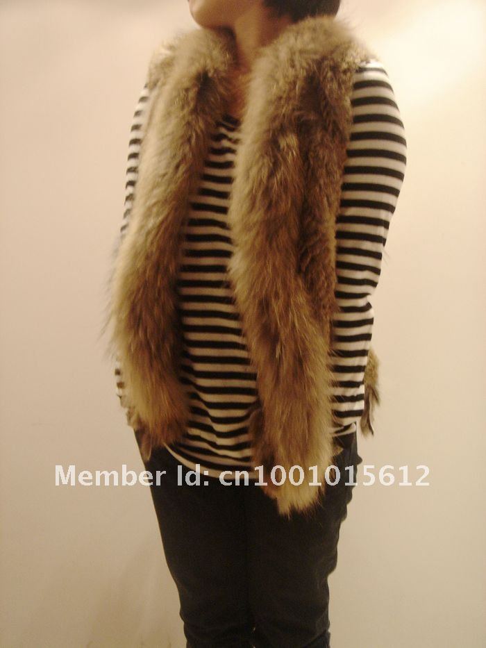 Free Shipping Hot Sale Woman Knitted Rabbit Fur Vest/Coat/Gilet/waistcoat/Jacket Retail/wholesale/OEM