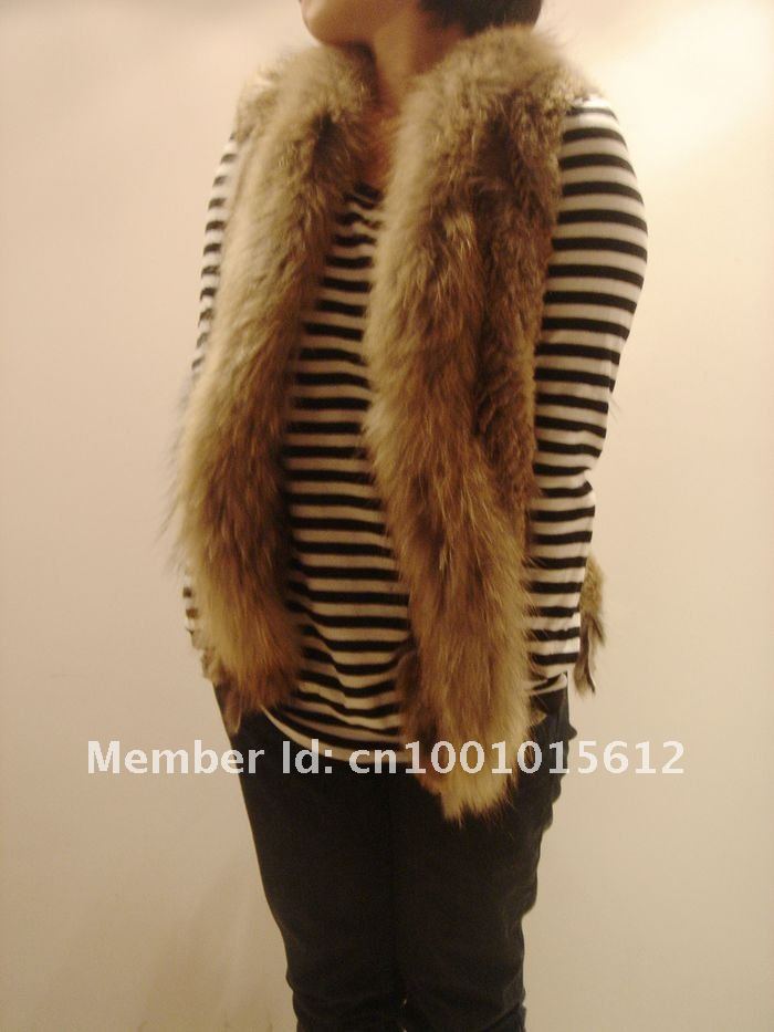 Free Shipping Hot Sale Woman Knitted Rabbit Fur Vest/Coat/Gilet/waistcoat/Jacket  Retail/wholesale/OEM