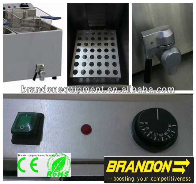 Electrical Counter Top Fryer with drain valve for chips potato and Chiken(Counter top, CE approved)