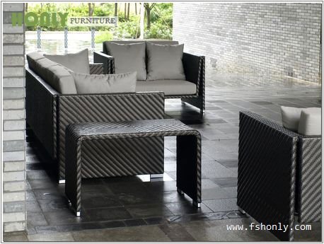 Modern luxury antique style rattan living room sofa set
