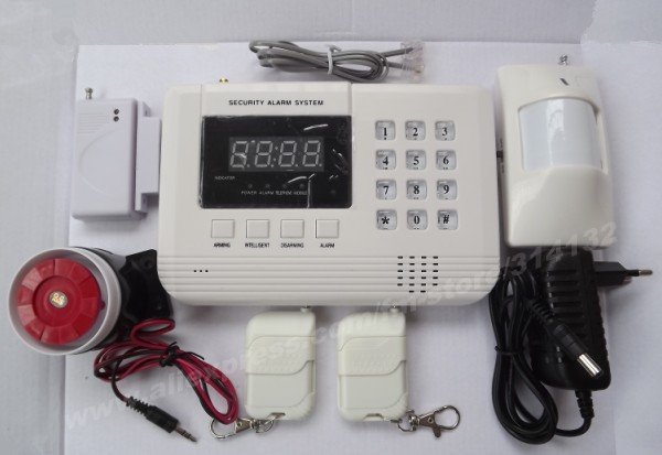 Burglarproof GSM alarm system with 99 alarm zone,home burglar alarm based on GSM & landline network,DHL/UPS free shipping
