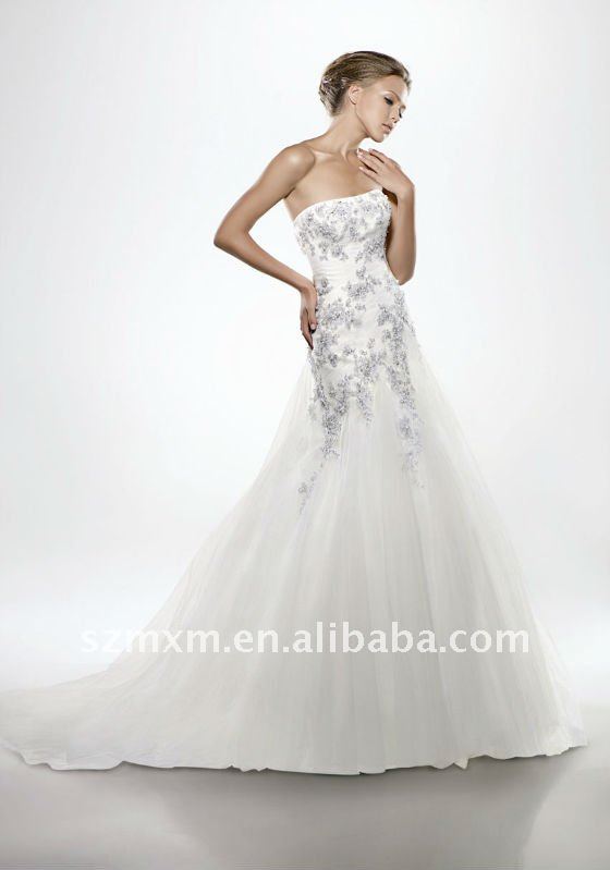 2012 Free Shipping fashion strapless mermaid Wedding Dress MM33