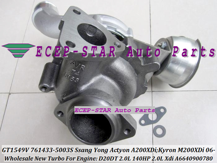 GT1549V 761433-5003S 761433 A6640900780 Turbo For SSANG YONG Actyon A200XDi;Kyron M200XDi 2.0L Xdi 2006- Engine D20DT 140HP