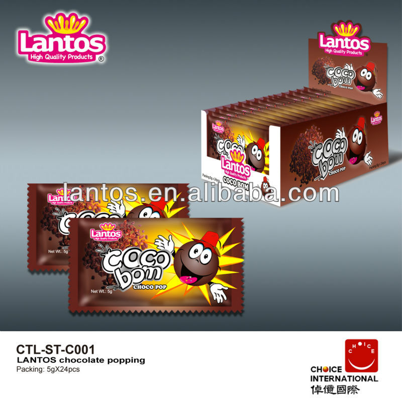 LANTOS BRAND 5g Chocolate Popping bubble gum/poping Candy