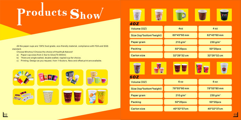 Easy to store Printed disposable paper coffee cups
