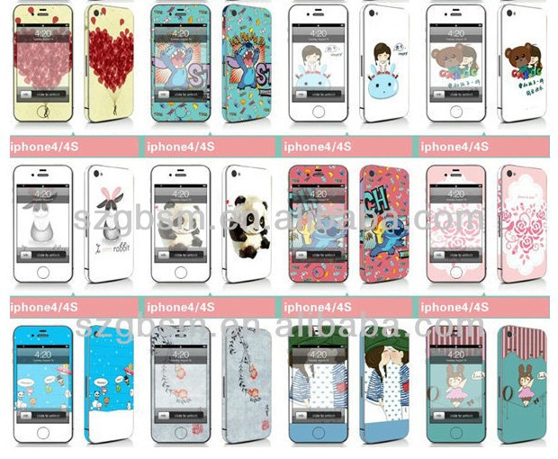 インポートされた新しい携帯電話用iphone4adhensiveステッカーフル安くなって体の皮膚の紙箱のパッキング問屋・仕入れ・卸・卸売り