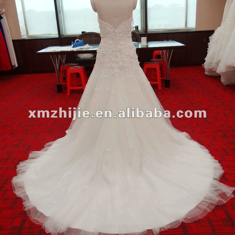 W12005 Lace Open Back wedding dress MaterialSatin