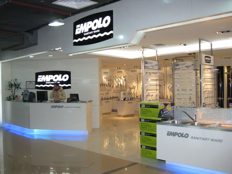 Empolo 2012の新しい現代様式のステンレス鋼及び大理石の浴室の付属品円形の基礎二重タオル棒91808仕入れ・メーカー・工場