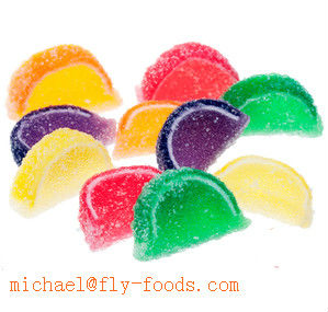 custom glucose assorted fruit Slices shaped soft jelly Candy