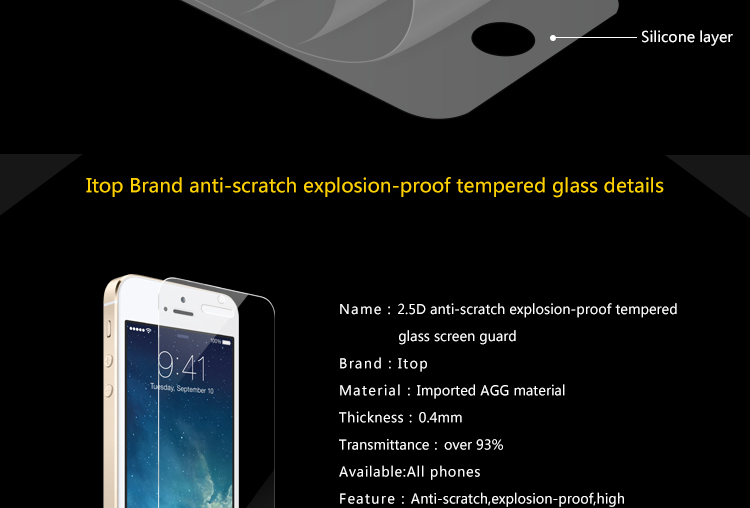 スーパー抗- 傷が付く! 焼戻しガラススクリーンプロテクター保護appleのiphoneのための5s( 硬さ8h)問屋・仕入れ・卸・卸売り