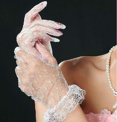 Wrist Length Lace Wedding Bridal Gloves Wholesale Retail