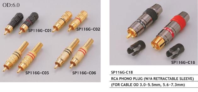 日の出RCAのプラグ(金、銀およびニッケルめっきされる、ナイロンPA66)仕入れ・メーカー・工場