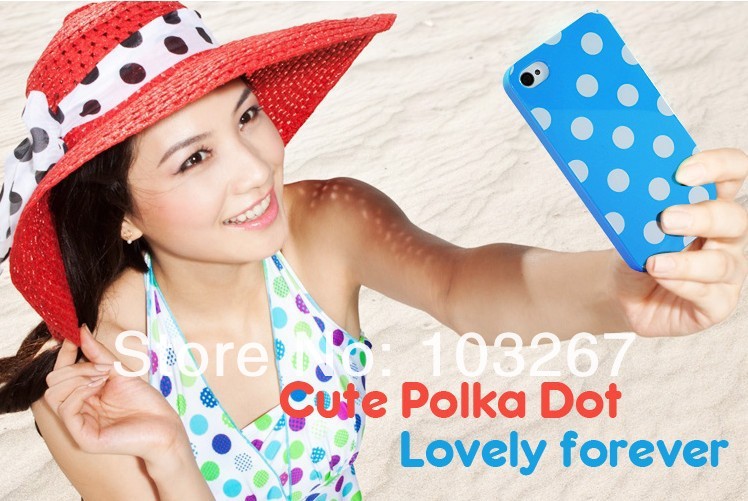 Free shipping Lovely Polka Dots TPU Soft Silicone Case Skin Back Cover For iPhone 4/4S Free shipping Lovely Polka Dots TPU Soft Silicone Case Skin Back Cover For iPhone 4/4S