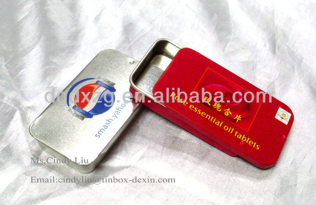 rectangular small tin case can for candy Chewing gum