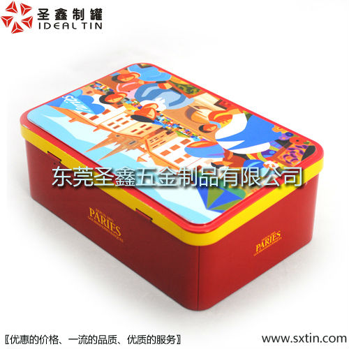 rectangular cookies tin box