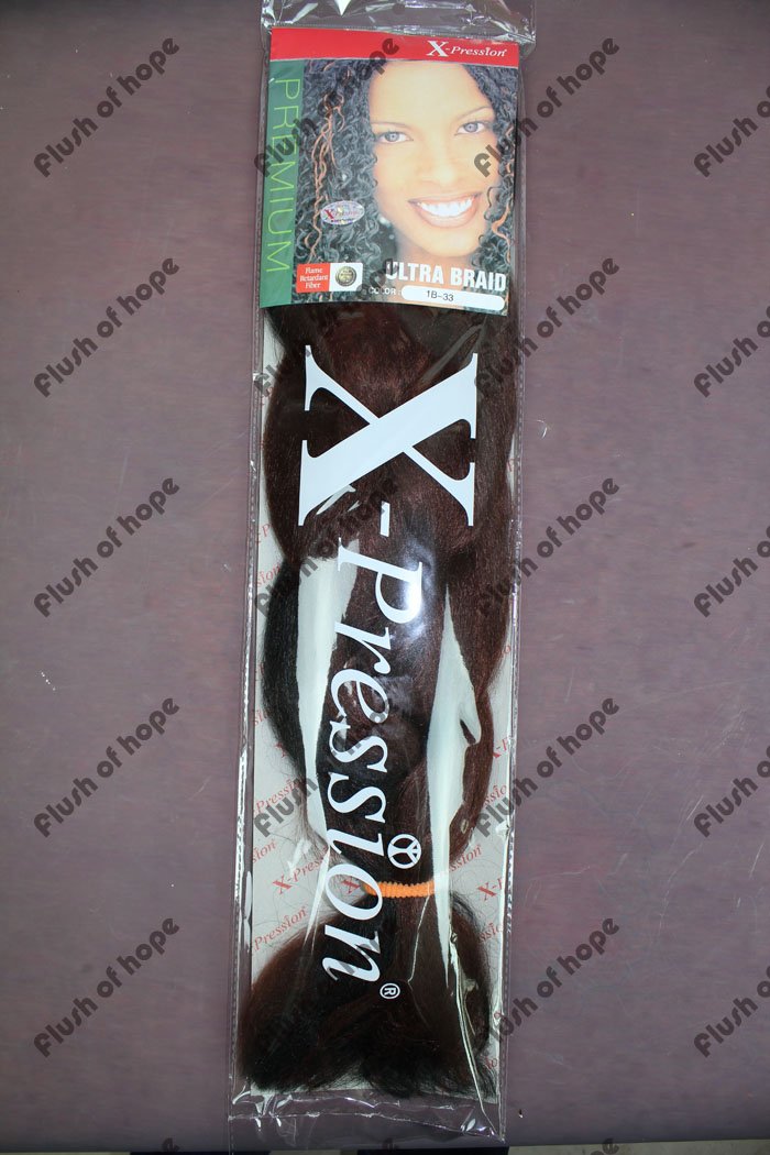 Free Shipping X-pression ULTRA BRAID High Temperature Fiber Synthetic Hair Extension Braid Fringe Hair Braid 52inch 120gram
