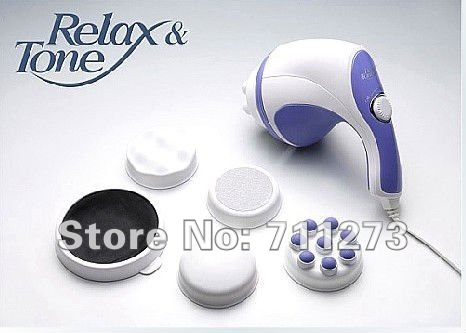 Free shiping 20pcs 3 head Magic Wand Body Massager Massage,Handheld relax spin tone1786 US Plug 100-120V 2574 220-250V(EU Plug